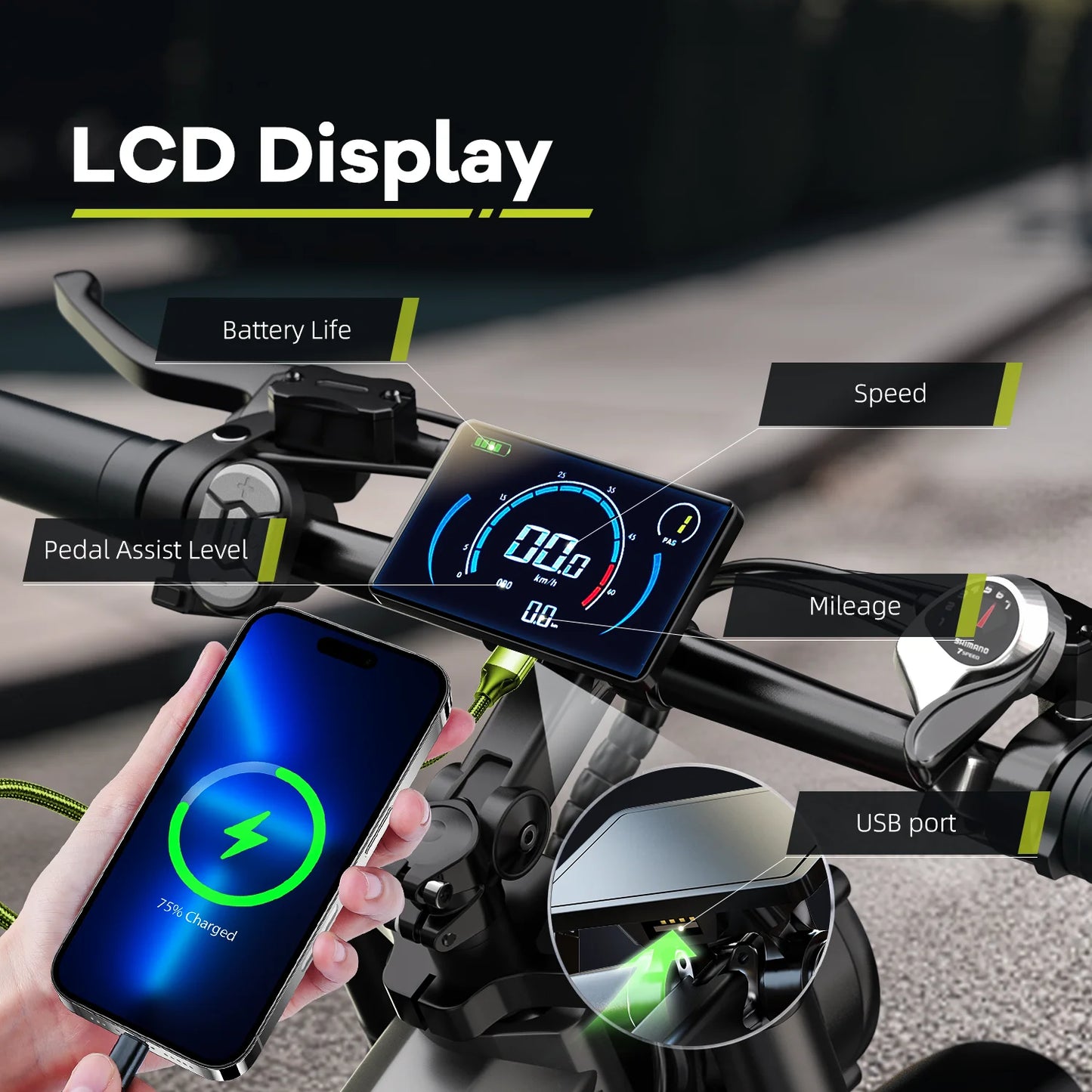 Cybervelo Power EK9 5000w Motor Commute & Off Road Electric Bike, 100 Miles+ Long Range, 26"x4.0” Fat Tire, 52V 40Ah Battery