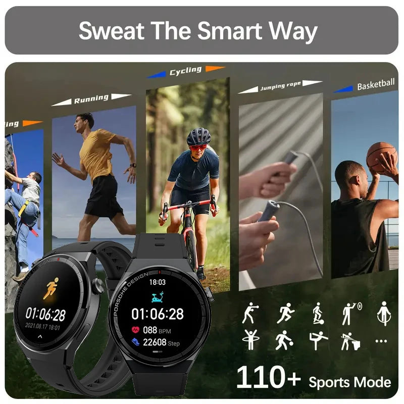 W&O X5 Pro Sport Smart Watch Man Woman NFC Smartwatch Alarm Message Notification Call Watches for Android IOS IP67 Waterproof