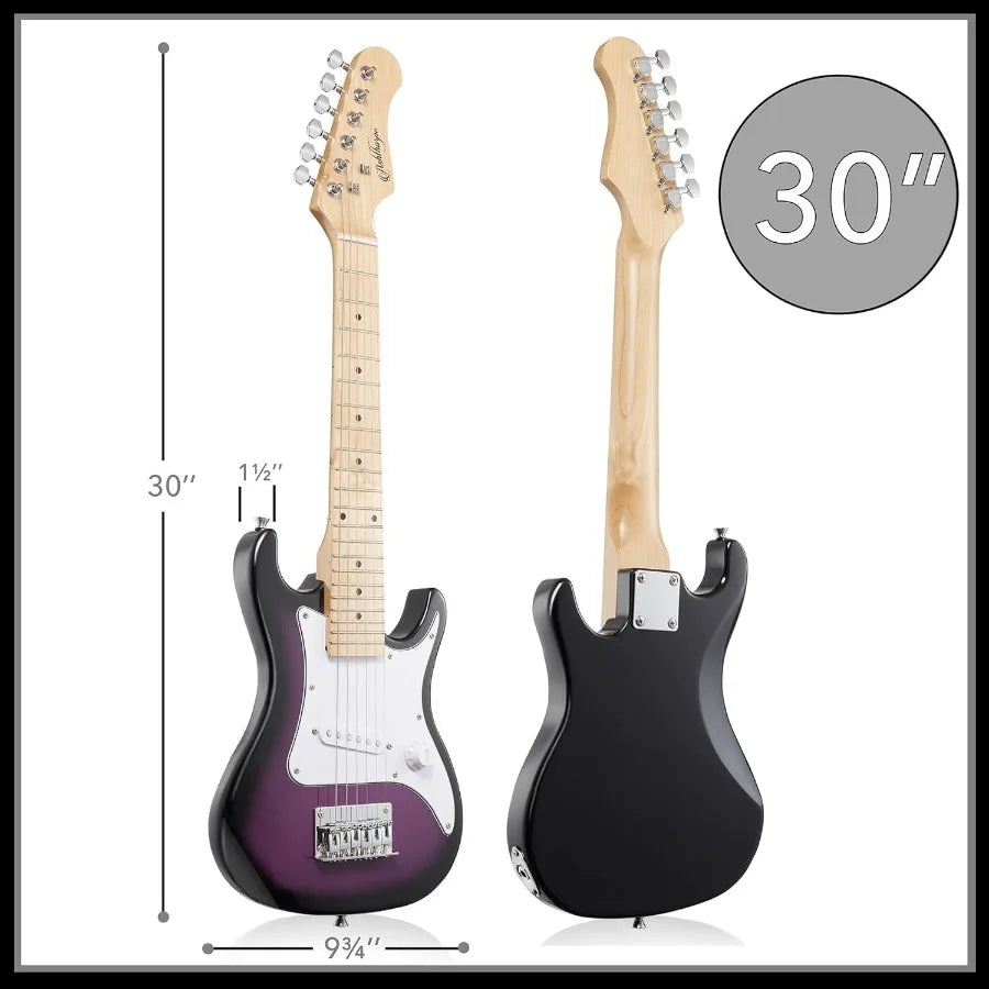 30-inch Beginner Electric Guitar Kit with Amplifier in Purple Color Perfect for Young Musicians and First-Time Players Complete