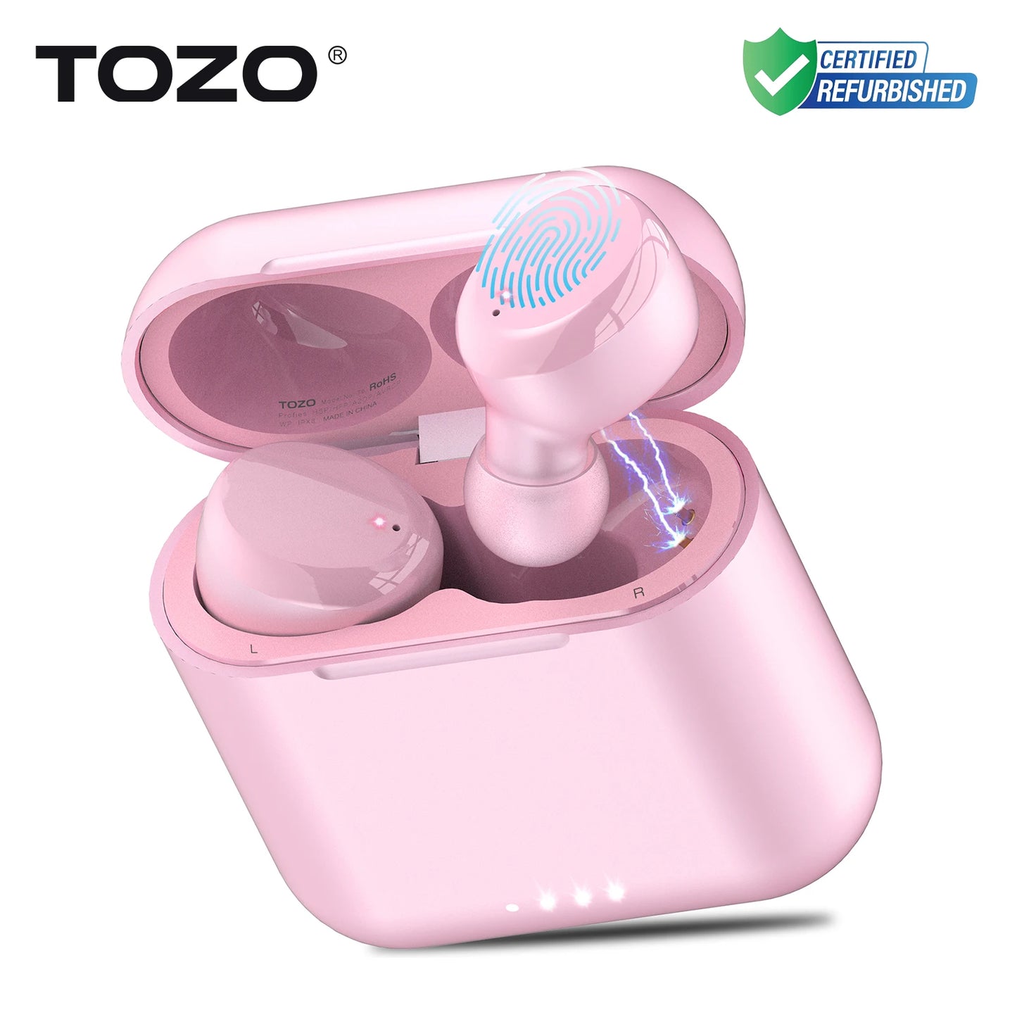 Refurbished TOZO Wireless Bluetooth 5.3 Earphones In Ear TWS Earbuds Headset HiFi Stereo Touch Control Built-in Mic Calls ENC