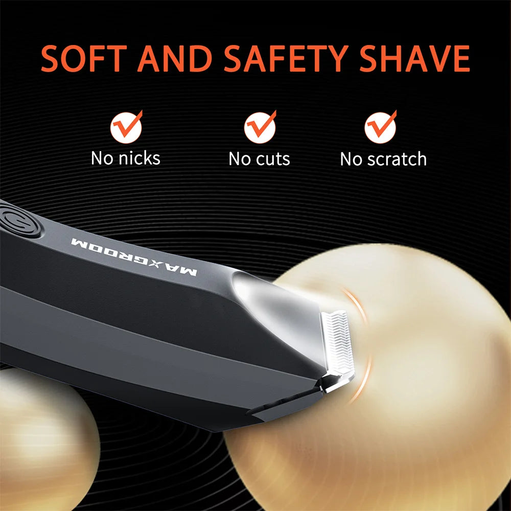 MAXGROOM Body Hair Trimmer Shaver for Men Ball Trimmer for Groin Pubic Replaceable Ceramic Blade Electric IXP7Waterproof Clipper