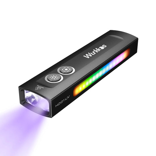 Wurkkos HD01 UV Multifunctional EDC Flashlight 1200 LM with 365nm UV light White flood 90CRI LED Waterproof Side RGB Lights IP65