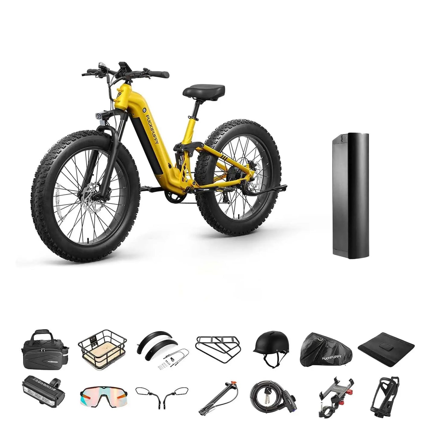 PUCKIPUPPY Boxer St Electric Bike for Adults 960W 48V 20AH Electric Bicycles with Luxury Accessory Pack and Extra 15Ah Battery