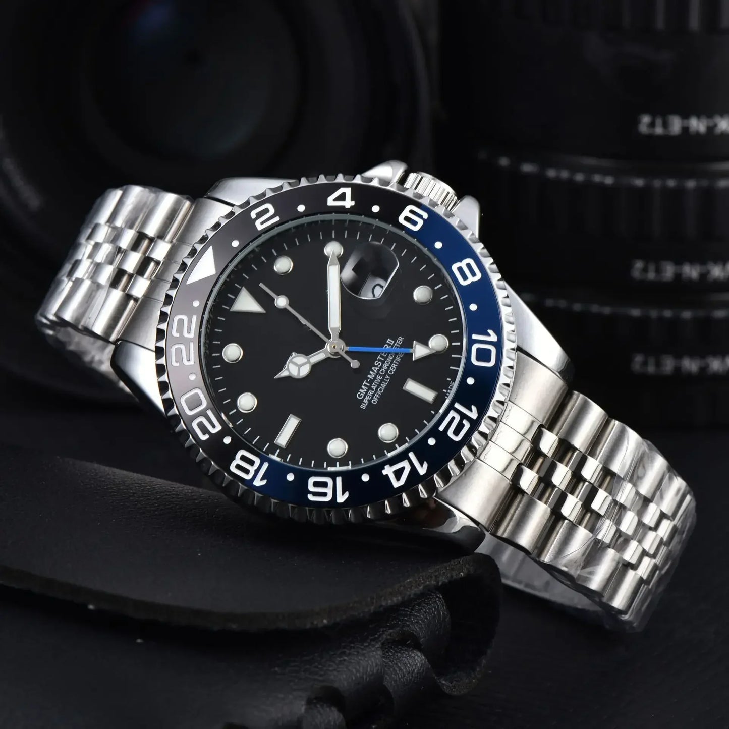 40mm Red Blue Pepsi Business Diver NH34 GMT Watch 100m Waterproof Sapphire Crystal NH34A Automatic Watches For Men reloj hombre