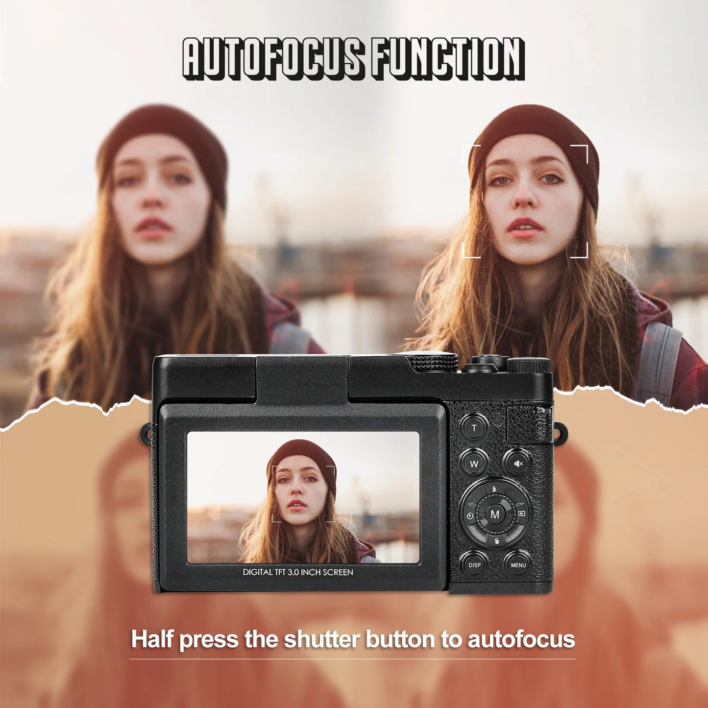 NBD 56MP Digital Cameras for Photography, 4K Autofocus Digital Cameras with 32GB TF Card & 2 Batteries,18X Digital Zoom