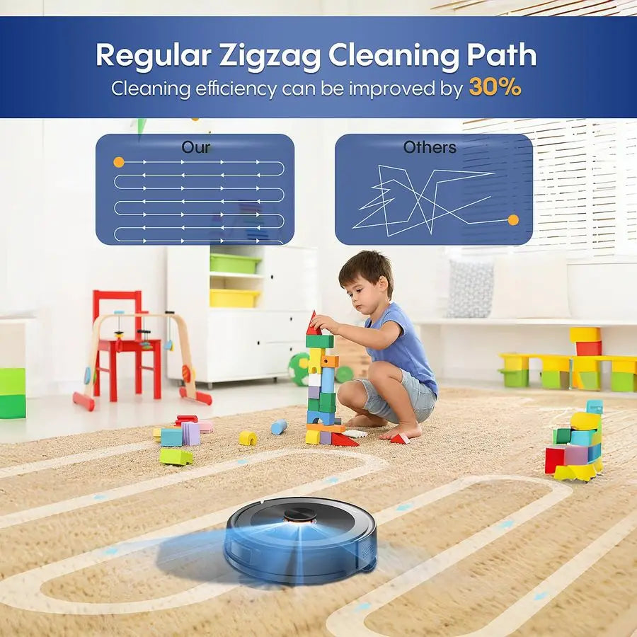 Robot Vacuum and Mop Combo with LiDAR Navigation,4000Pa Suction Robot Vacuum Cleaner with Mapping,NoGo Zones,Vacuum Robot for Pe
