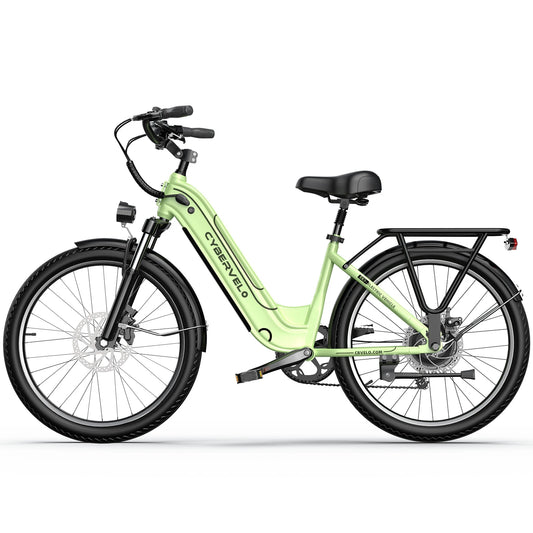 Cybervelo 1000w Motor Peak E-Bike, 80Miles+ 25AH Removable Battery for adult, 26" Electric Bike with 7-Speed city commuter EK7