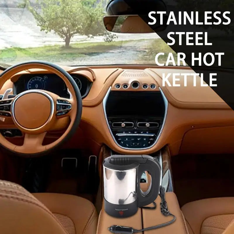 Car Kettle Truck Electric Water Heater Truck Stainless Steel Car Coffee Mug Heated Water Cup Pot Bottle 12V/24V For Travel