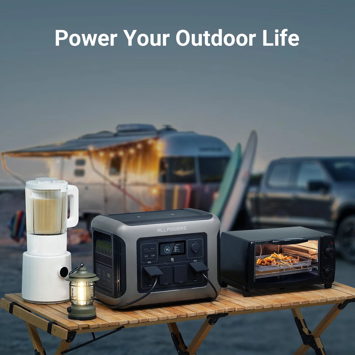 ALLPOWERS Portable Power Station R1500 1152Wh LiFePO4 Battery with 1800W (3000W Peak) AC Output Solar Generator for Garden Party