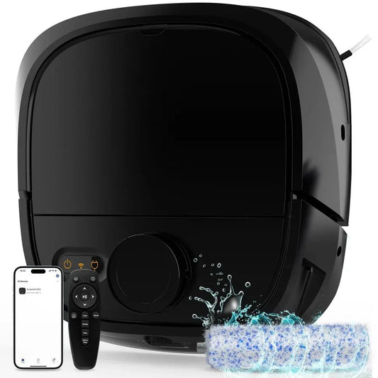 Robot Vacuum and Mop Combo Robotic Vacuum Cleaner for Pets Home Mapping LiDAR Navigation, 6000Pa Suction, Smart NoGo Zone, App a