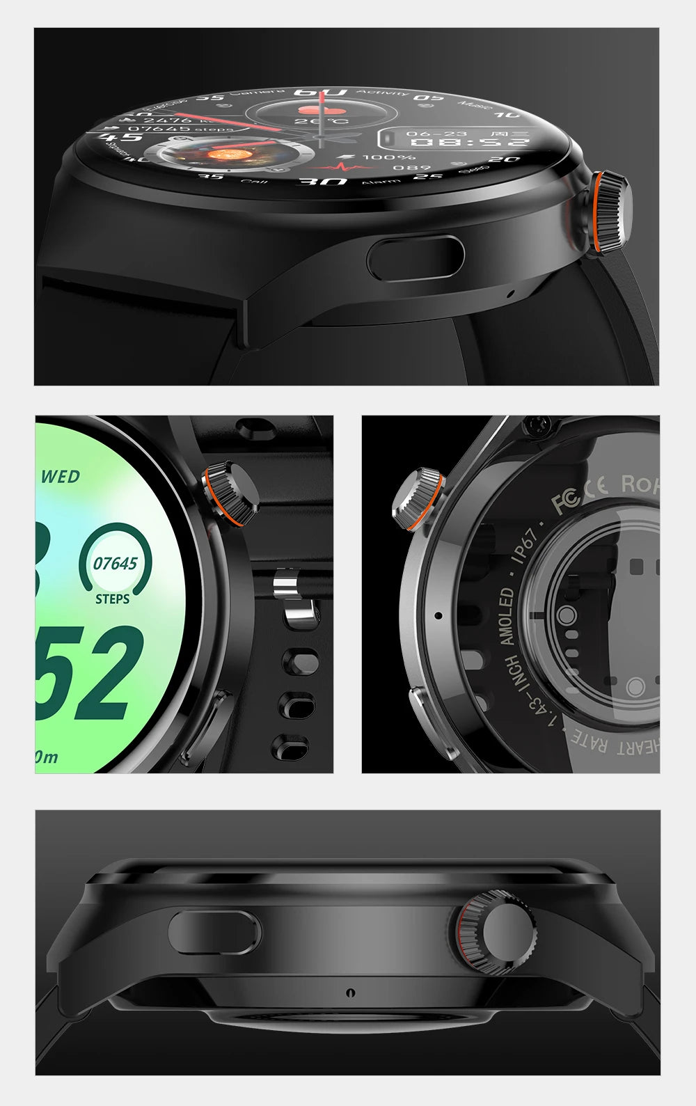 Men's Intelligent Dual Mode Bluetooth Calling Watch AMOLED 1.43 inches 466 * 466 HD Full Touch Large Screen Smart Watch 2024