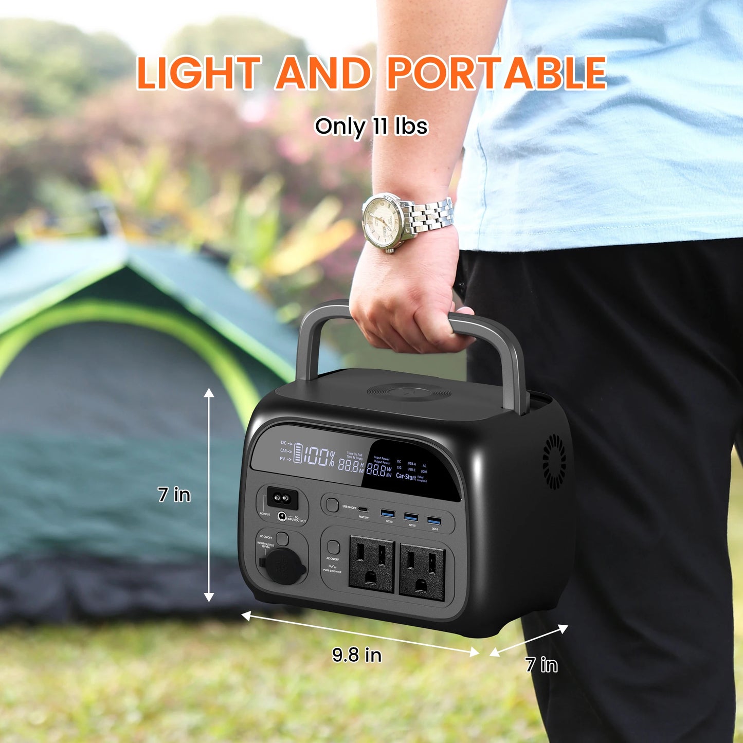 CTOLITY AP400 500W Solar Generator Portable Power Station 100W ETFE Solar Panel Charger Power Bank for Camping Emergency Lifepo4