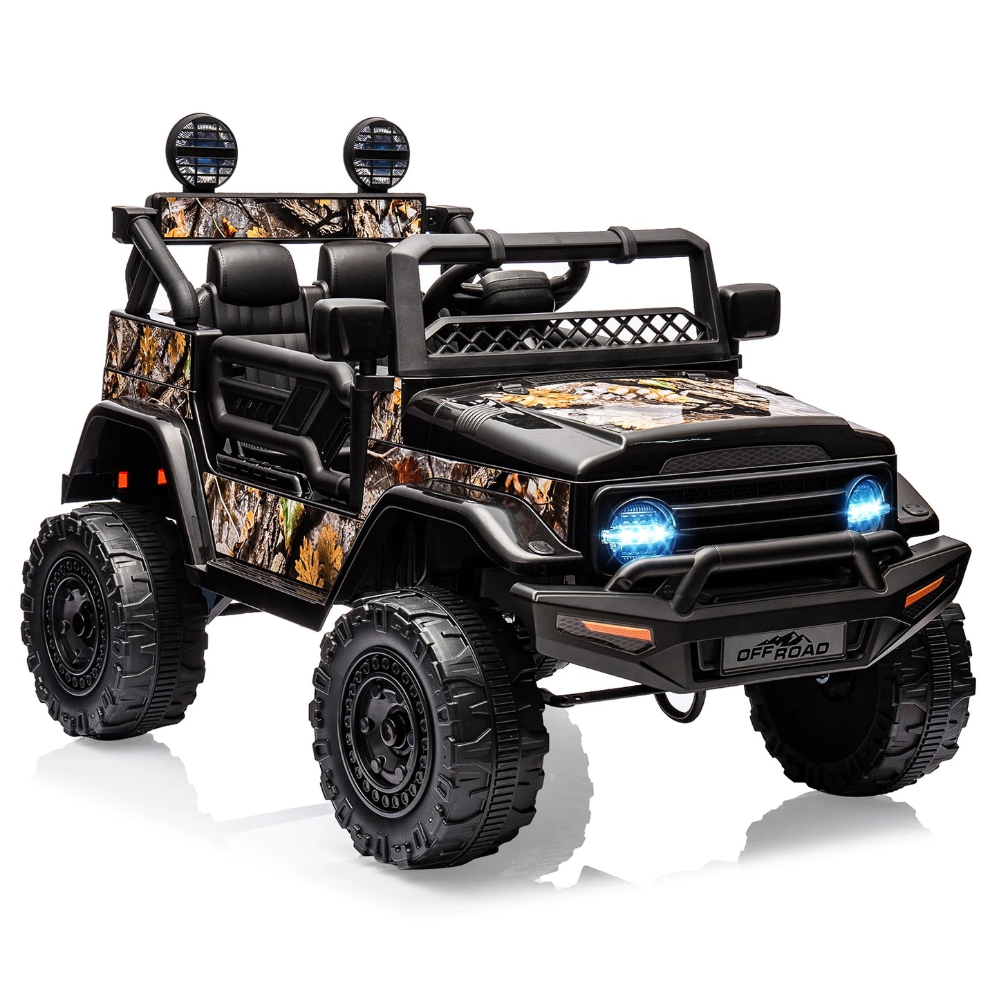 12V 3-8 Years Kids Ride On Car with 2 Seater Electric Vehicle Toy Truck Spring Suspension w/Remote Control Rechargeable