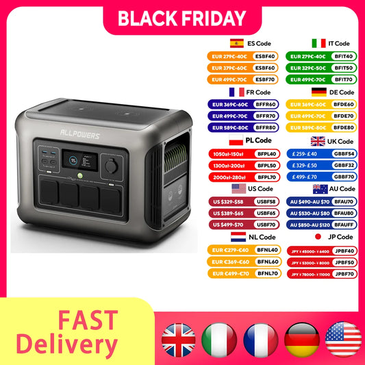 ALLPOWERS R1500 Portable Power Station 1152Wh LiFePO4 Battery with 1800W (3000W Peak) AC Output Solar Generator for Garden Party