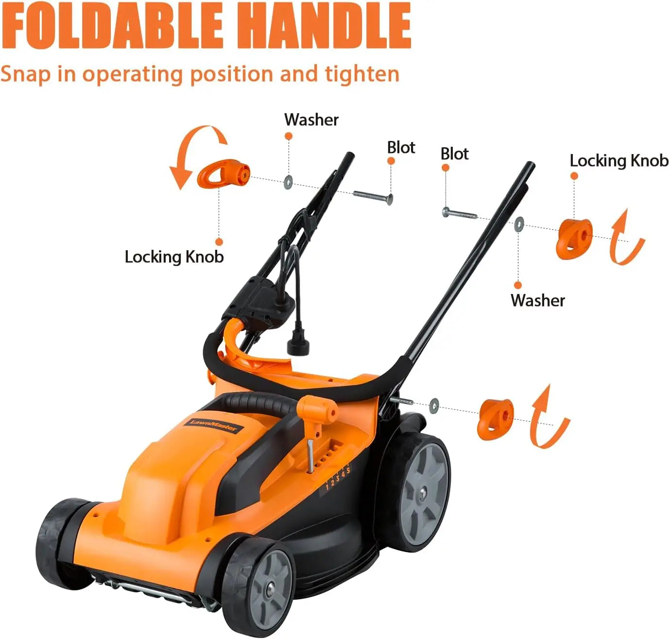 Corded Electric Lawn Mower 11 Amp Lightweight for Easy Yard Maintenance