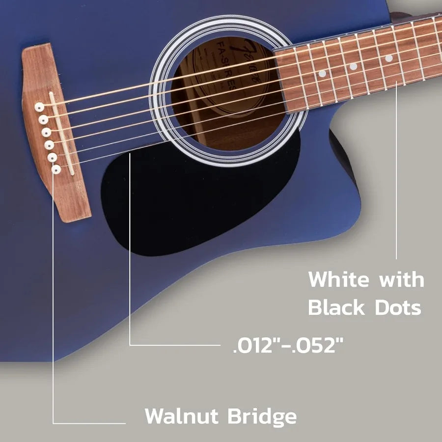 FA Series Dreadnought Acoustic-Electric Guitar in Saphire Blue with Gig Bag Strings Picks and Austin Bazaar Instructional DVD f