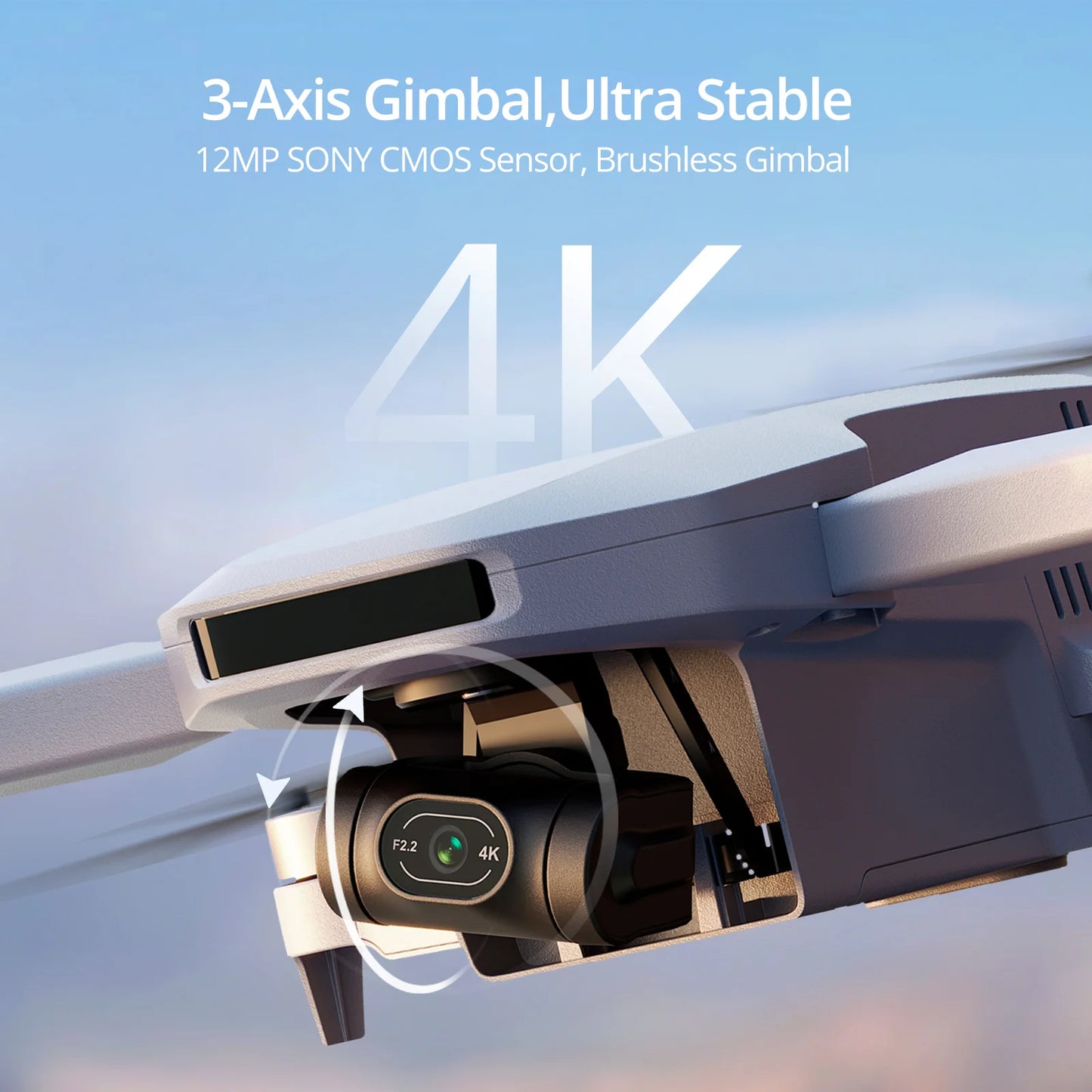 Potensic C0 4K GPS Professional Drone Max 6-KM, 3-Axis Gimbal, Visual Tracking, QuickShot, Under 249g, Return to Home-ATOM