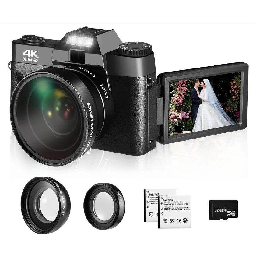 4K Digital Camera for Photography and Video,Autofocus 16X 48MP HD Vlogging Camera for YouTube with WiFi Anti-Shake Compact Vedio