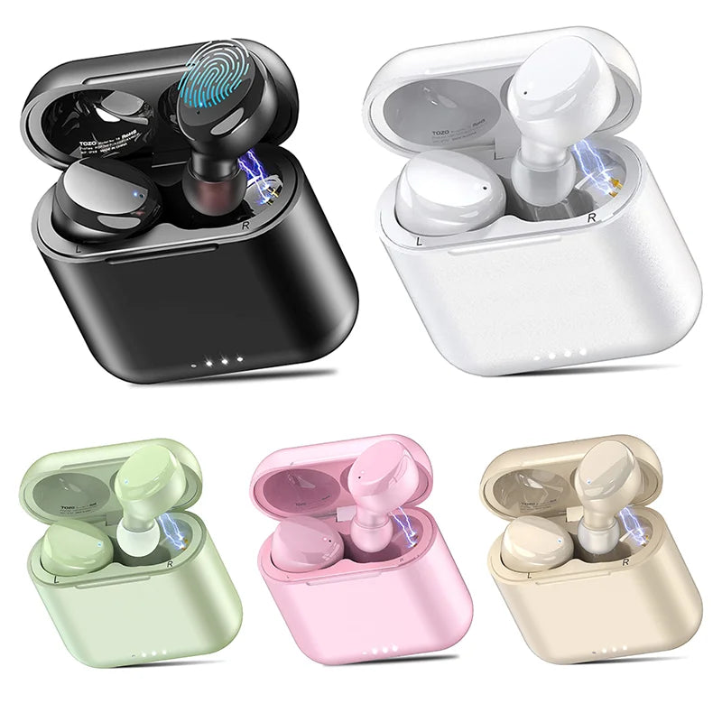 Refurbished TOZO Wireless Bluetooth 5.3 Earphones In Ear TWS Earbuds Headset HiFi Stereo Touch Control Built-in Mic Calls ENC
