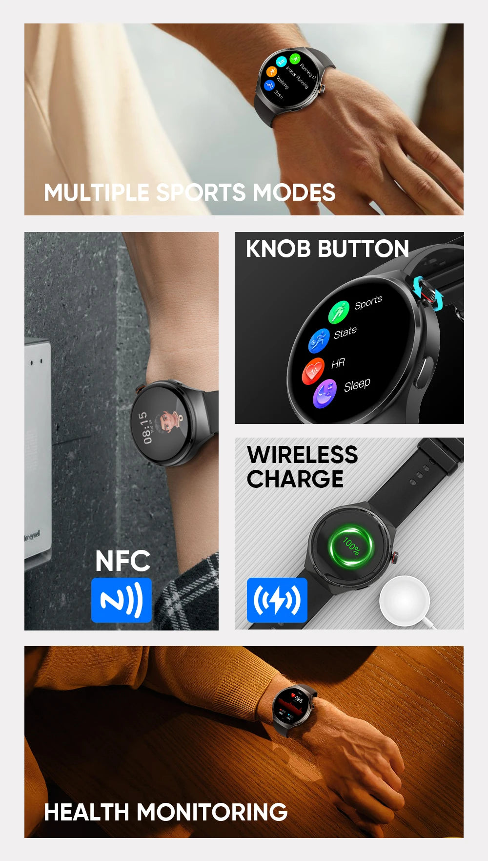 Men's Intelligent Dual Mode Bluetooth Calling Watch AMOLED 1.43 inches 466 * 466 HD Full Touch Large Screen Smart Watch 2024