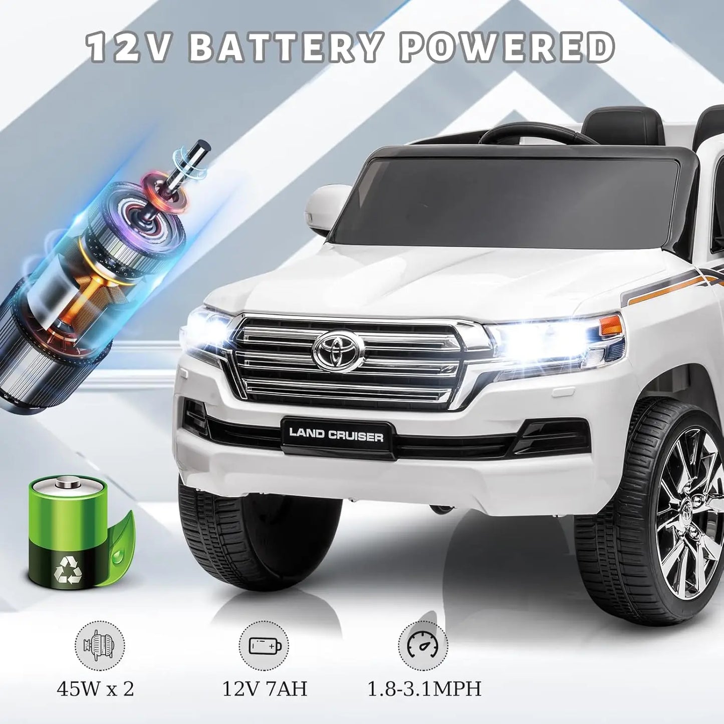 12v Ride on Car SUV,Electric Vehicle with Remote Control, Dual Motor 3-Speed Kids Car with LED Lights & Music for Boys and Girls