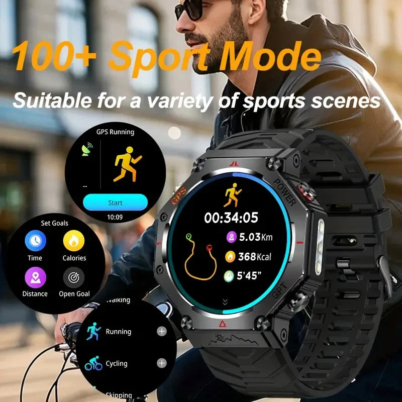 SENBONO Built-in GPS Smart Watch Men Bluetooth Call 3ATM Waterproof Military Sport Smartwatch With AI GPT Cpmpass Watch for Men