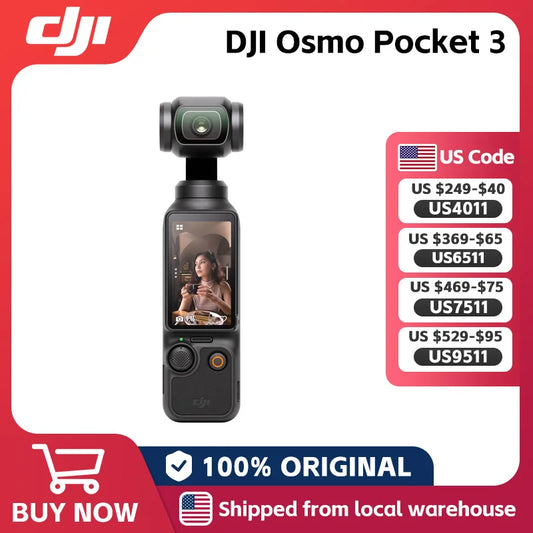 DJI Osmo Pocket 3 Vlogging Camera 1-Inch CMOS &4K/120fps 3-Axis Gimbal Mechanical Stabilization Original Brand in Stock