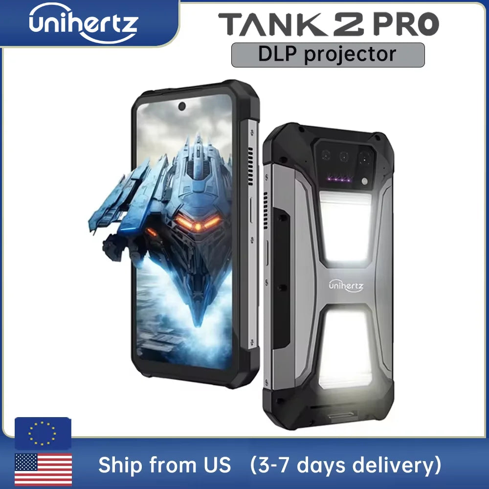 Unihertz Tank 2 PRO 8849 Rugged Phone Built in Projector,24GB 512GB,100MP Camera, 100MP, NFC, Helio G99, 23800mAh, 24GB 512GB