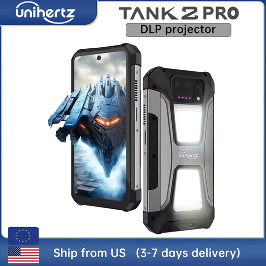 Unihertz Tank 2 PRO 8849 Rugged Phone Built in Projector,24GB 512GB,100MP Camera, 100MP, NFC, Helio G99, 23800mAh, 24GB 512GB