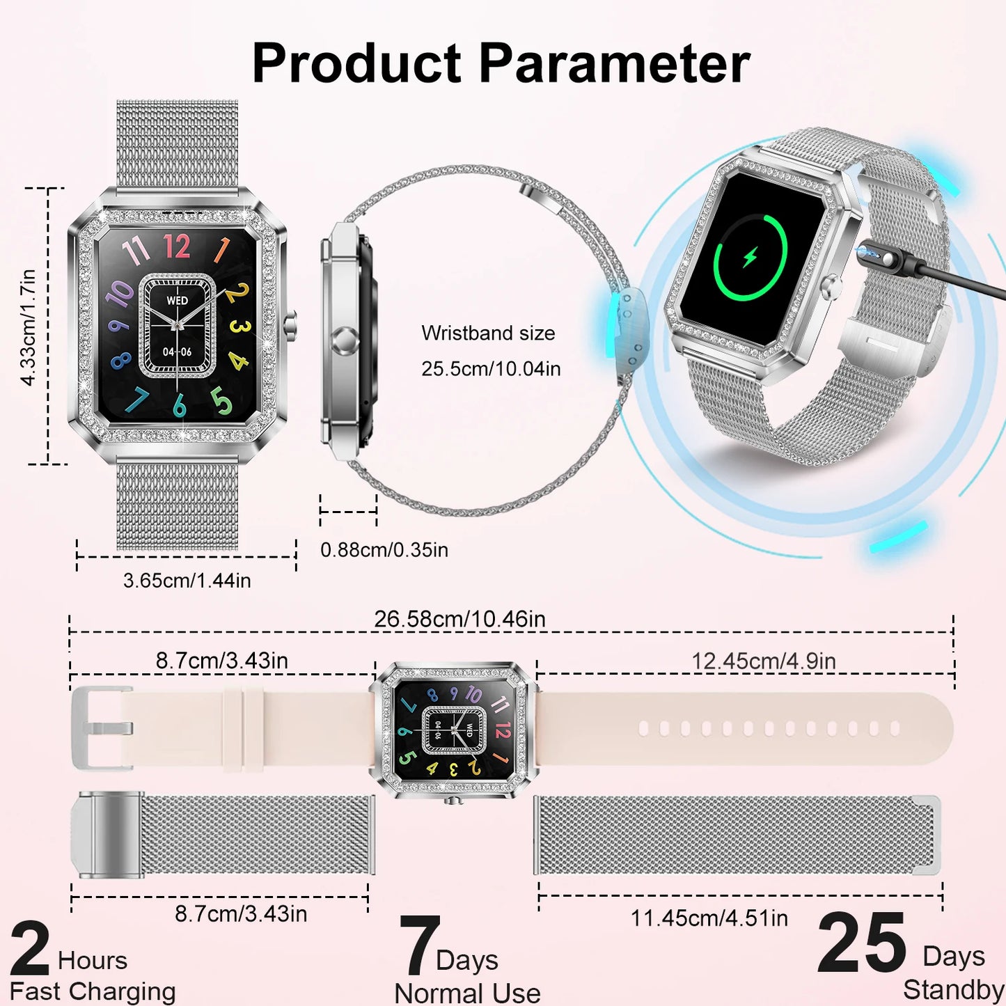 Smart Watch(Answer/Make Call),1.59"Touch Screen Smart Watch with Sports Modes/Voice Assistant/Music Player,Ideal Gift for Women