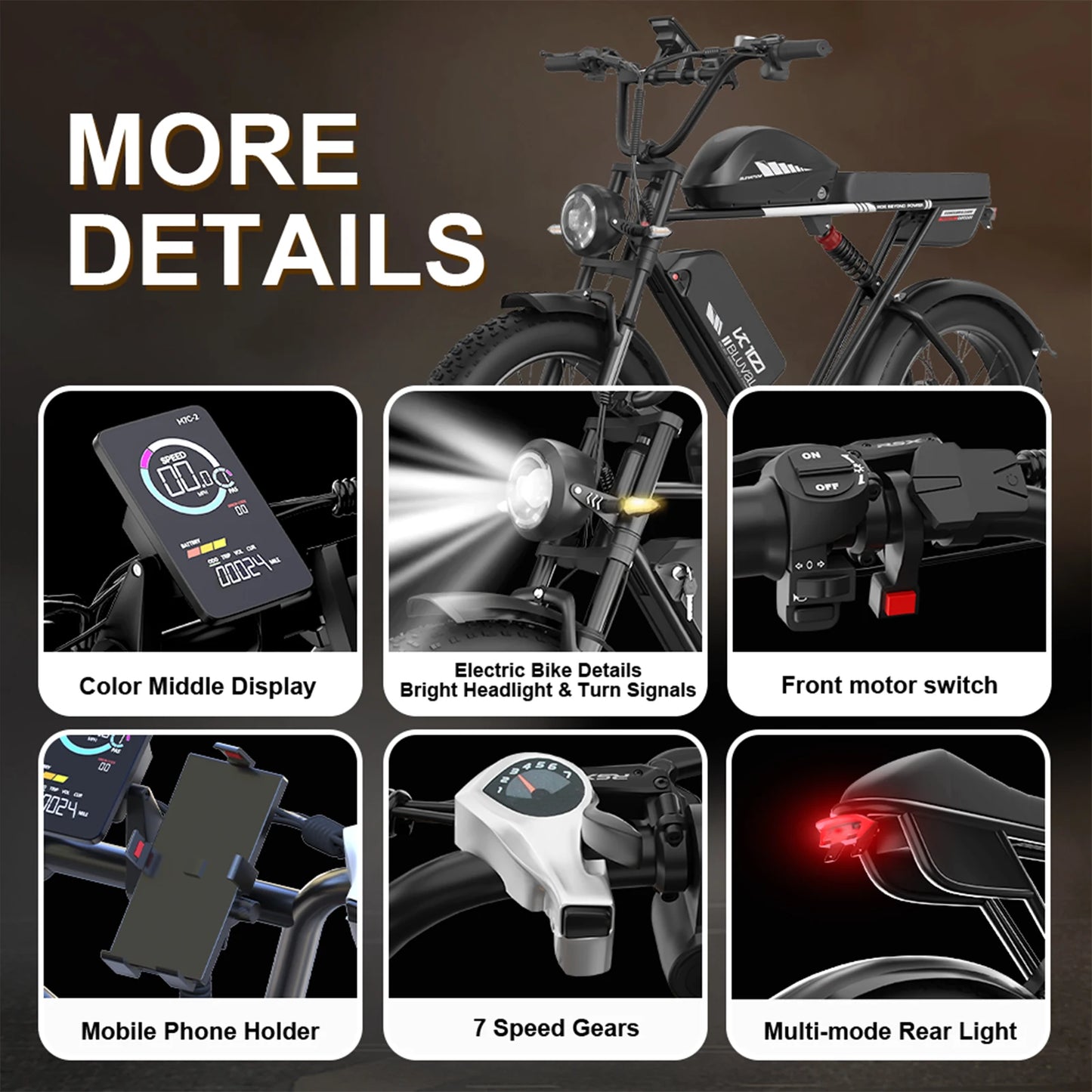 Moobelo E10 2000W Dual-Motor Dual-Battery Electric Bike 52V 43AH 20-Inch Fat Tire Off-Road Snow E-Bike 7-Speed 1-Year Warranty