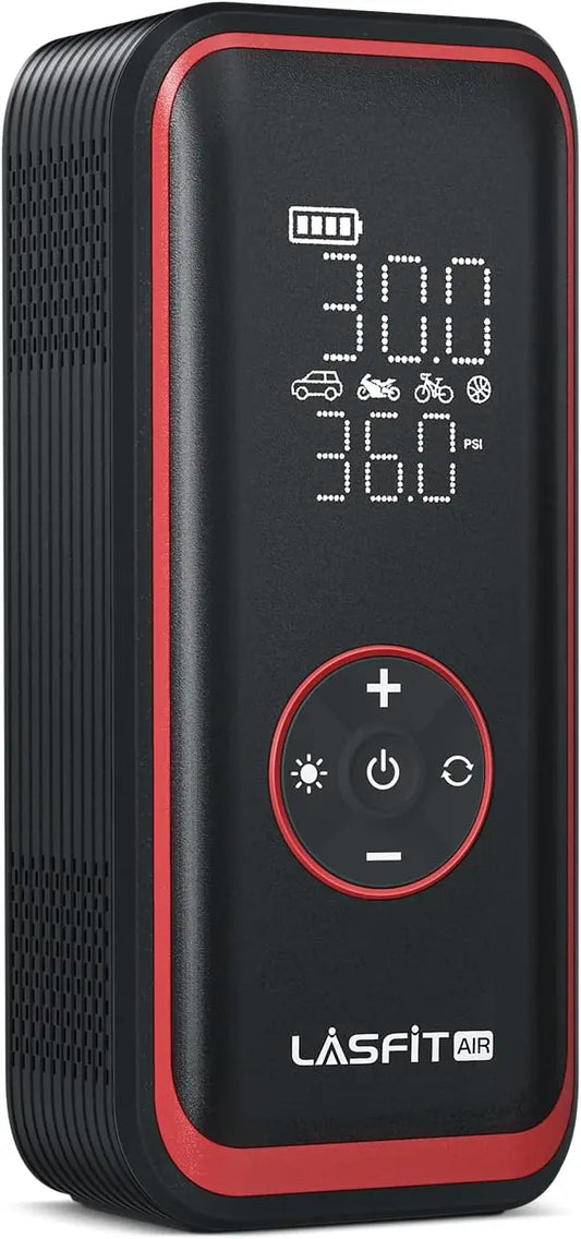 LASFIT TK1 Pro Portable Air Compressor 150PSI, 16000mAh, Digital Gauge, Smart Auto Stop