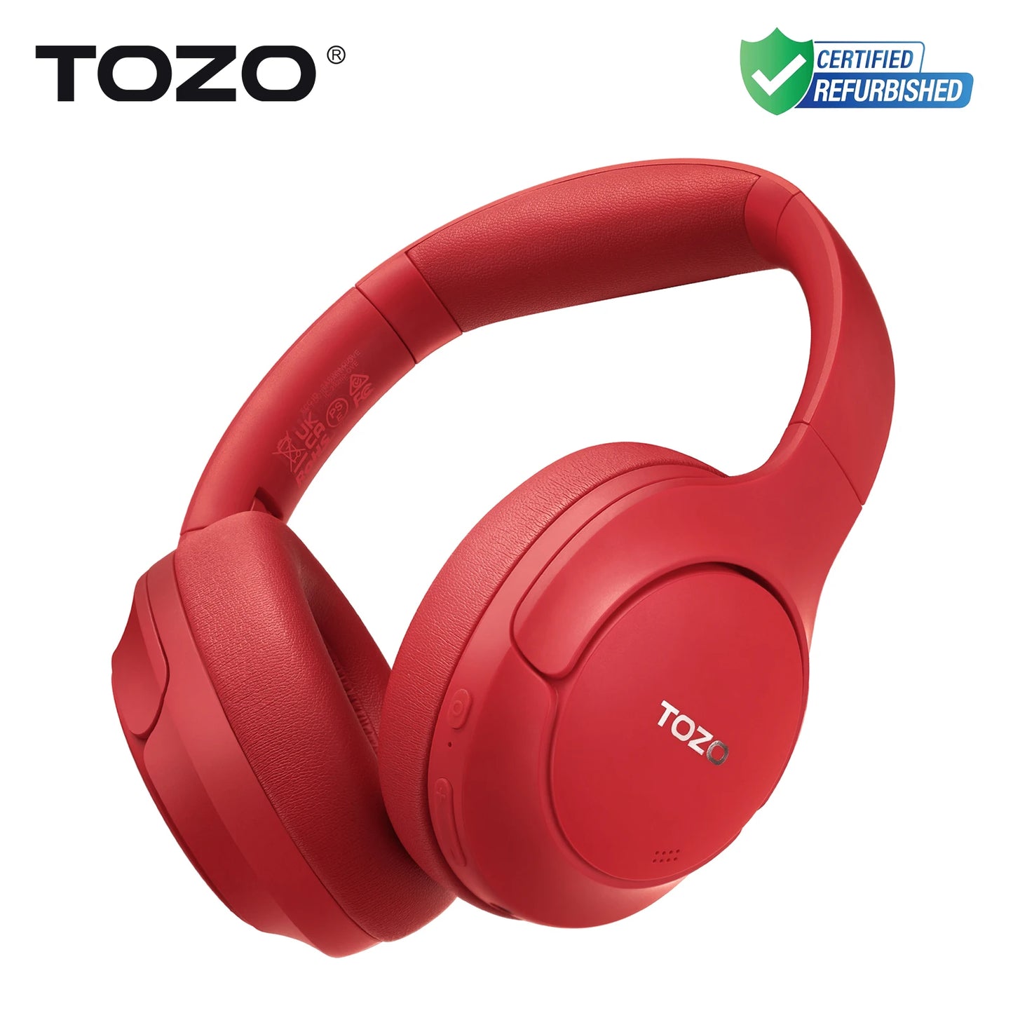 Refurbished TOZO Hi-Res Over Ear Headphones with Mic Hybrid Active Noise Cancelling 38dB Wireless&Wired Headsets 40mm Driver