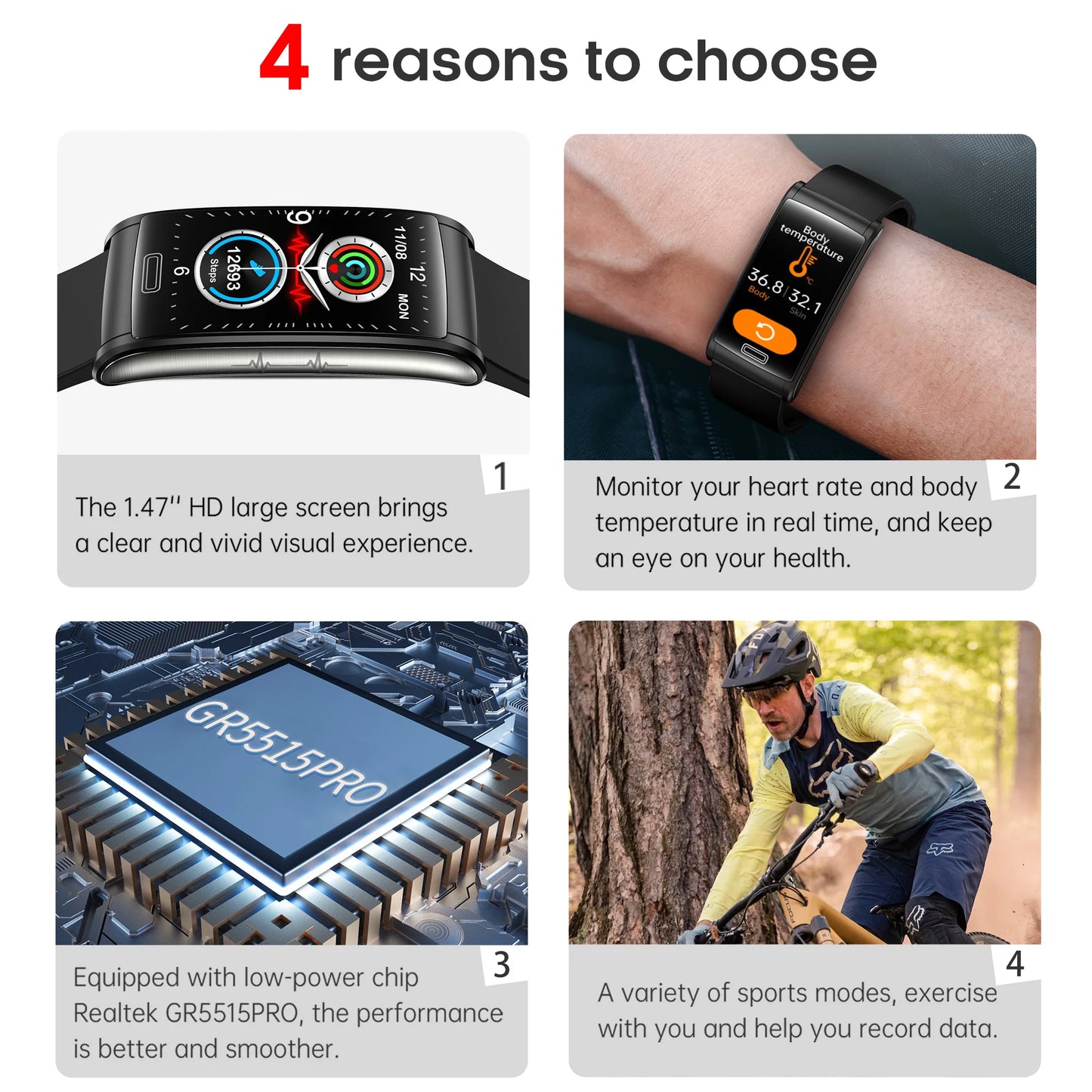 2025 New Men Women Smart Bracelet ECG HRV Heart Rate Blood Pressure Hypoxia Alarm Sleep Monitor Fitness Tracker Sports Watch