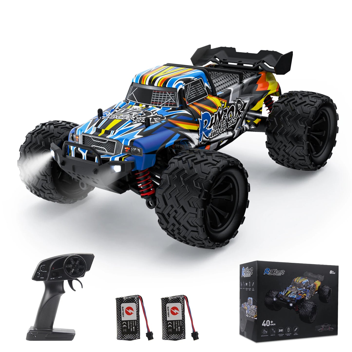 Fastest Professional Racing RC Cars 40+KM/h-Remote Control 4WD 1:16 Off-Road Vehicle With 2 Batteries