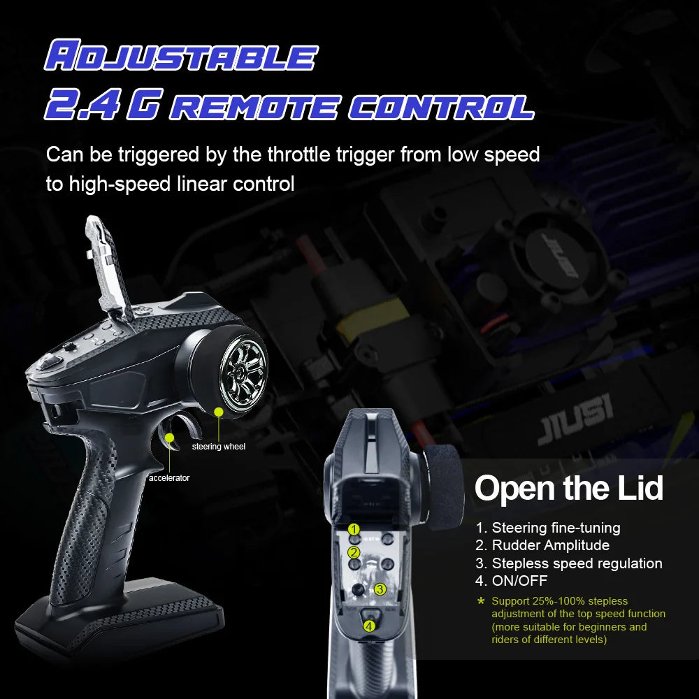 JIUSI 1:12 Scale 4WD Brushless RC Car WB12 PRO with 3S 2200mah Battery 80km/h High Speed Off-road Drift Car Toys As Gift