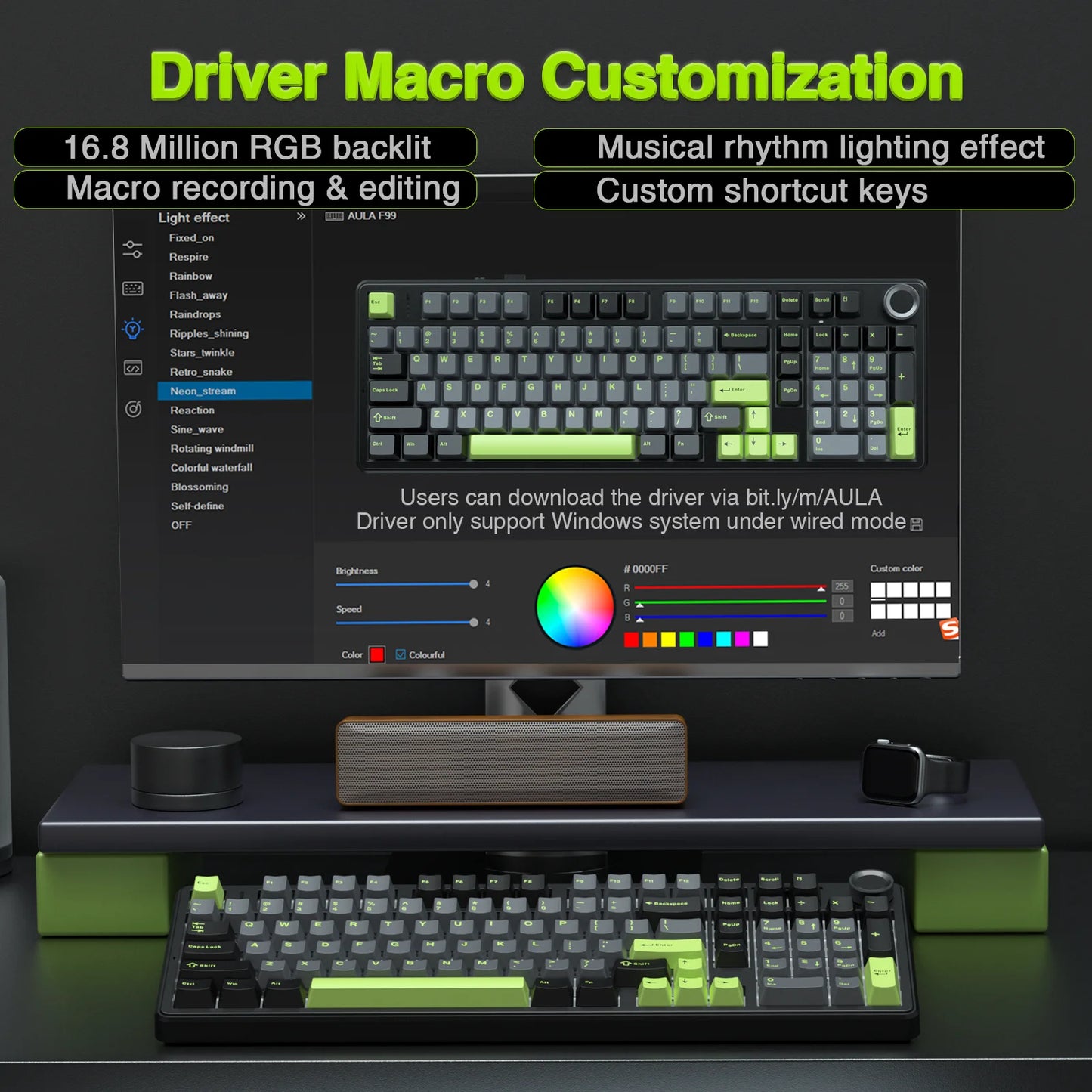 AULA F99pro Wireless Gaming Keyboard With Hot Swap Gasket Structure