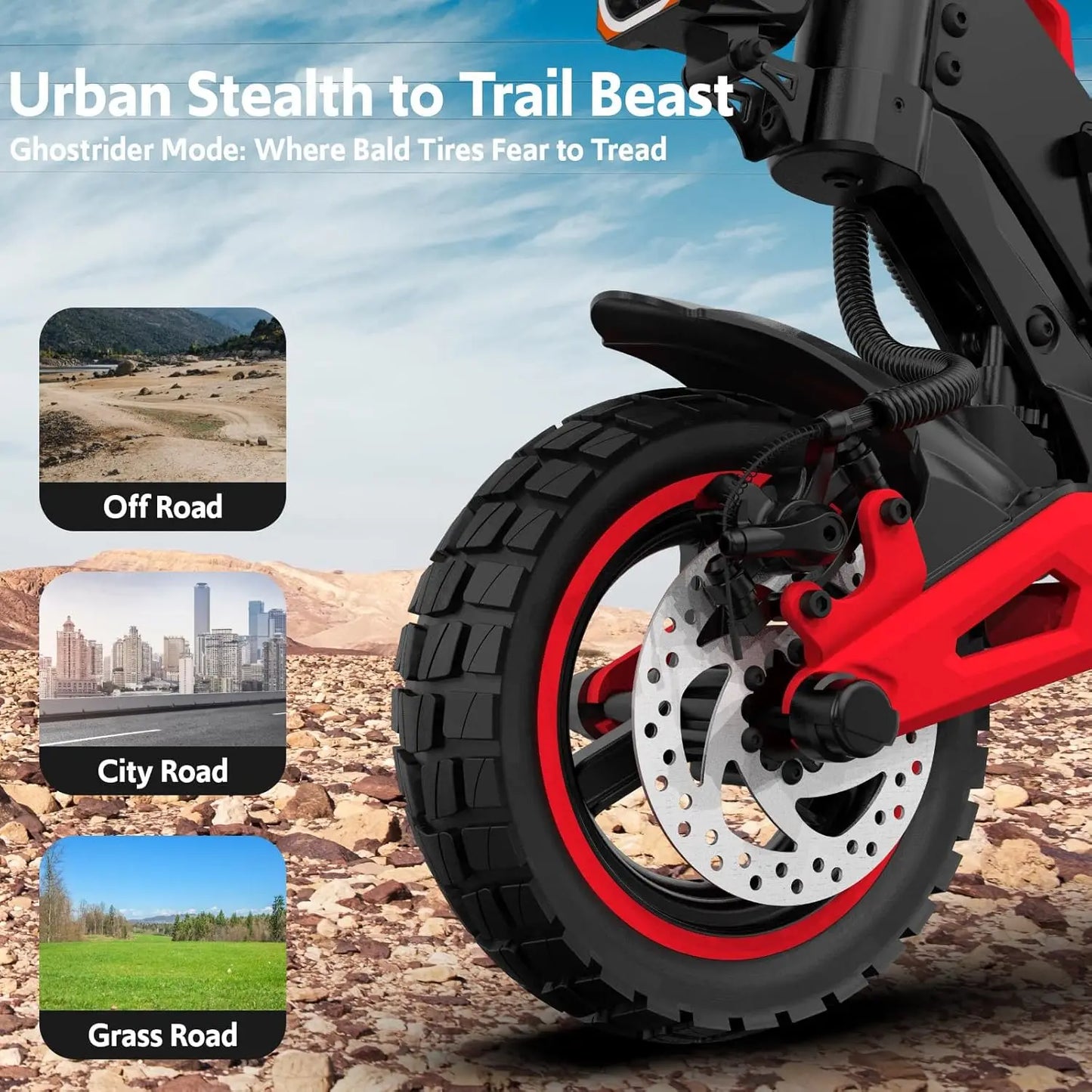 1600W Motor Adult J15 Electric Scooter Top Speed 32MPH, 48V18AH, 11-inch Off-Road Tires Sport Folding eScooter For Commuting