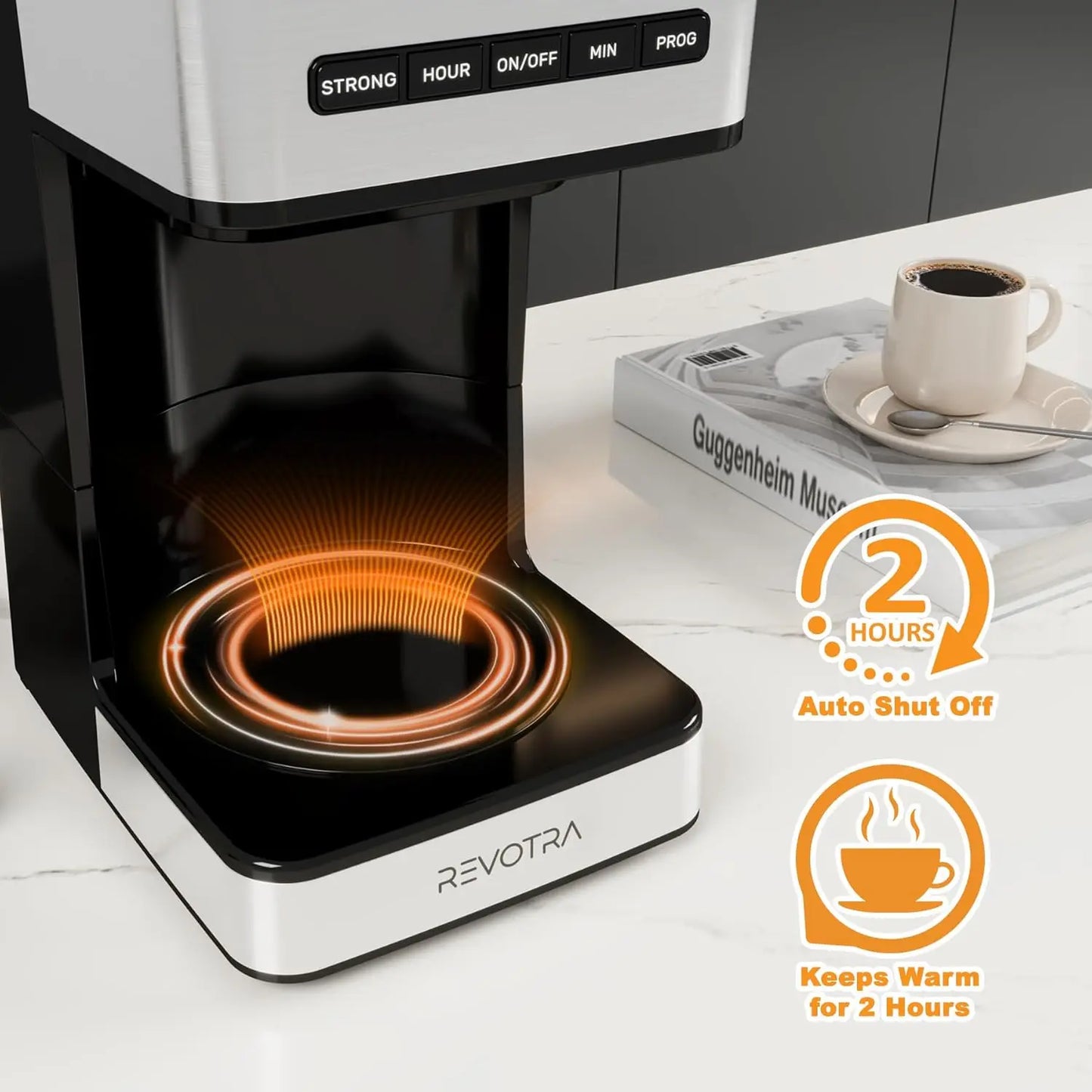 12-Cup Programmable Coffee Maker with Strong Brew, 24H Timer, Auto Shut-Off, Keep Warm, Pause & Serve