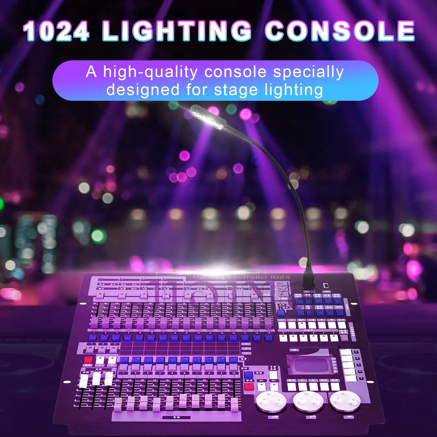 POLET 1024DMX Console With Flight case Weddings Concer DJ Controller dmx512 Church Light Par Stage Light Series DJ Club moving
