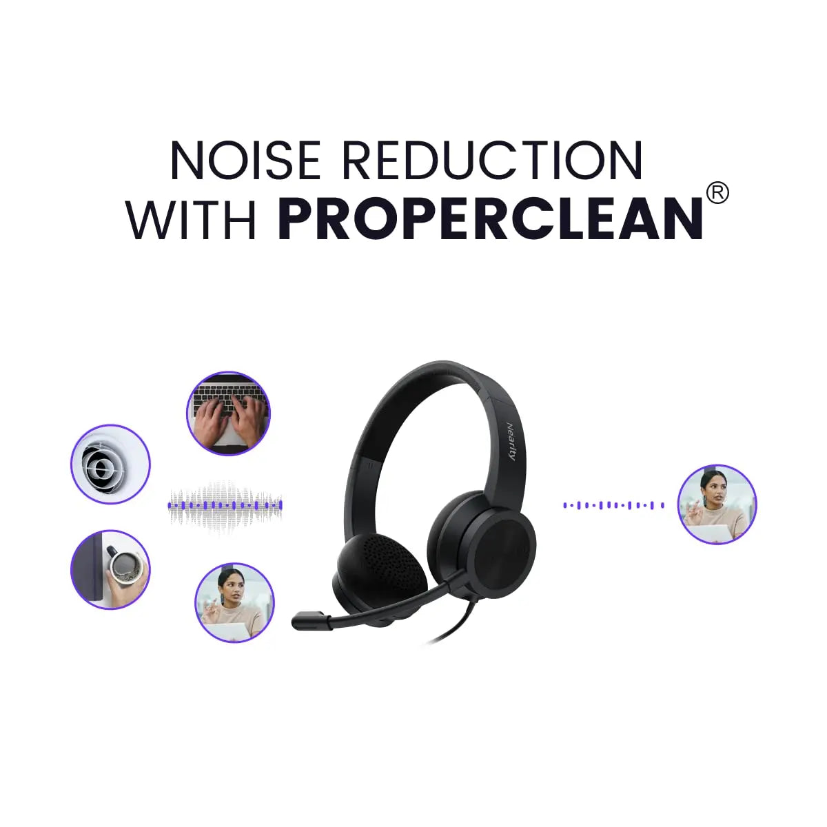 Clearance Sale Wired Over-Ear Headphones with Microphone, Noise Cancelling Heaset for Office Home Business PC/Mac/Laptop