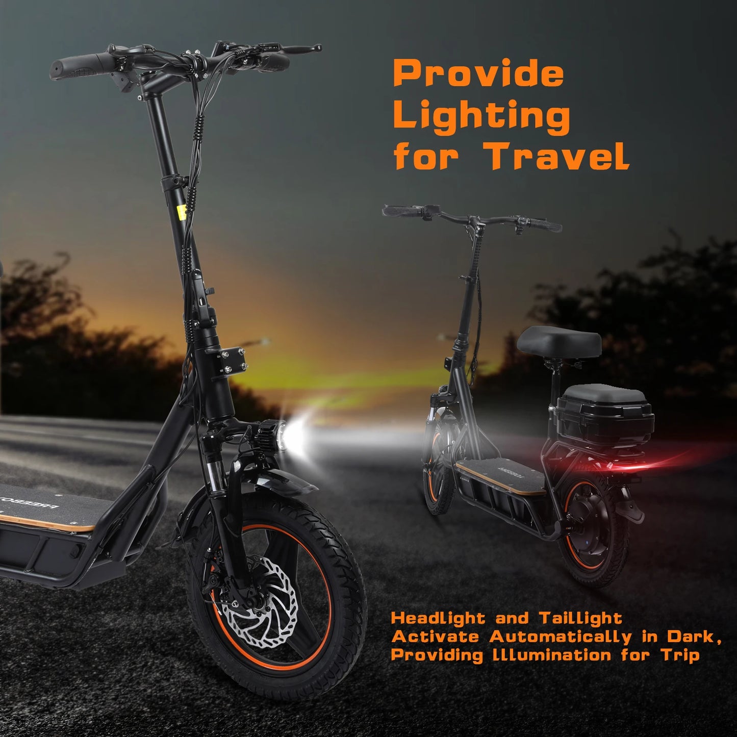 750W Electric Scooter 48V 18AH Battery 14 Inch Tires 40KM Long Range  E-Scooter for Adults with Basket Commuter Scooter