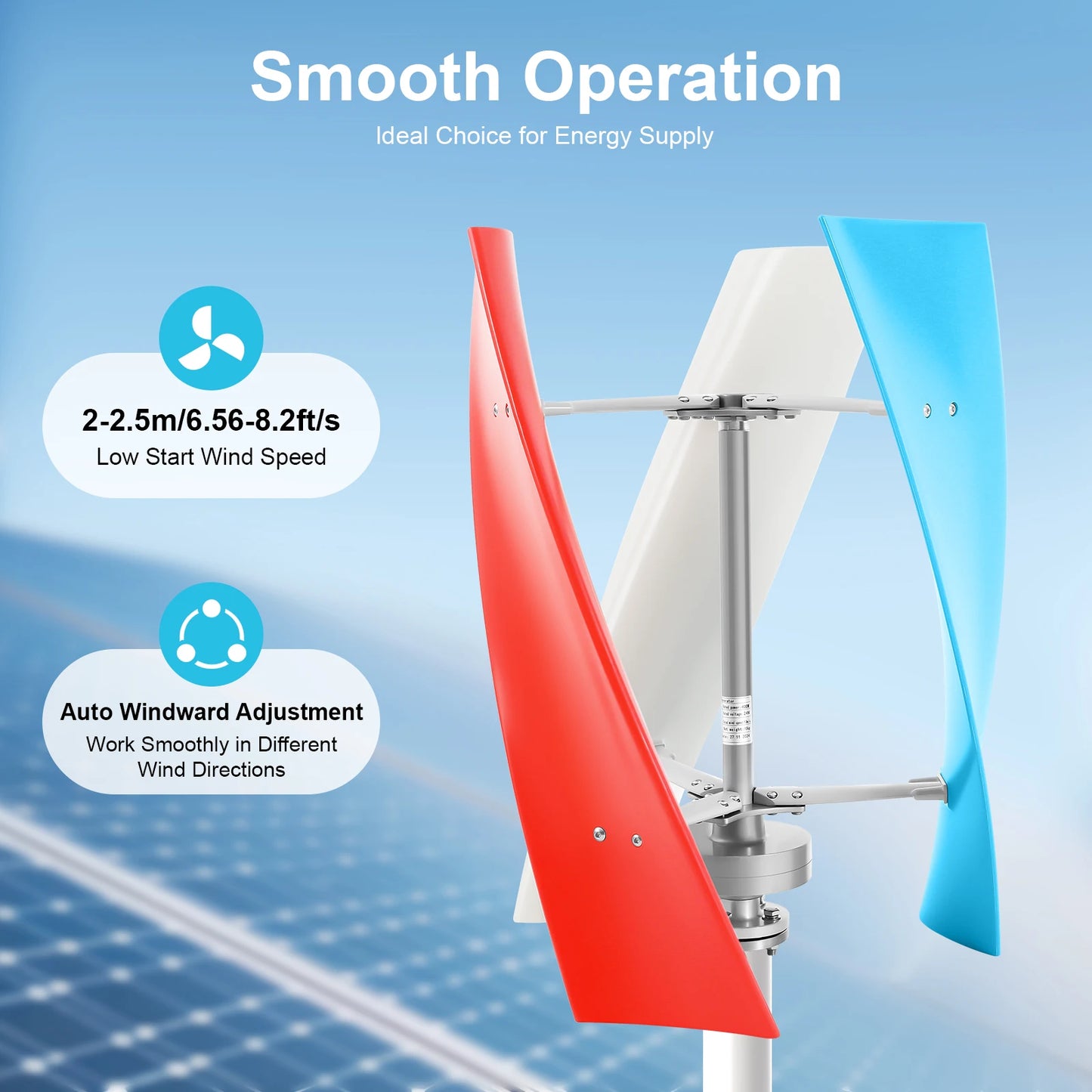 24V 400W Wind Turbine Generator Kit Waterproof 3 Blades with Charge Controller Vertical Spiral Windmill for Marine RV Hybrid