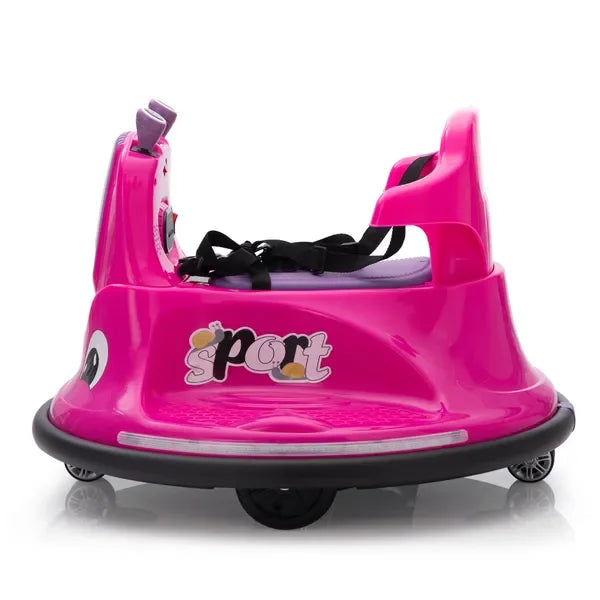 12V Remote Control Bumper Car for Kids, LED Lights, Music, 360° Rotate, Ride-On Toy, 3-8 Years Old