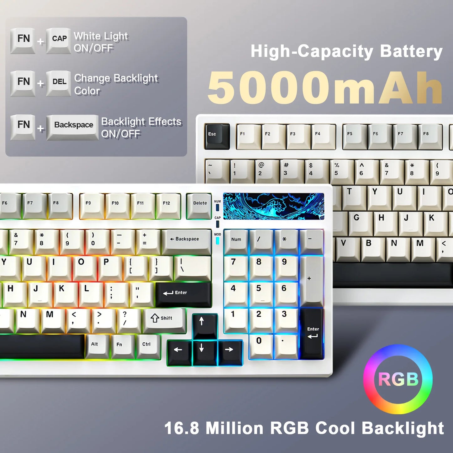 YUNZII YZ98 Mechanical Gaming Keyboard 2.4GHz Wireless RGB Backlit