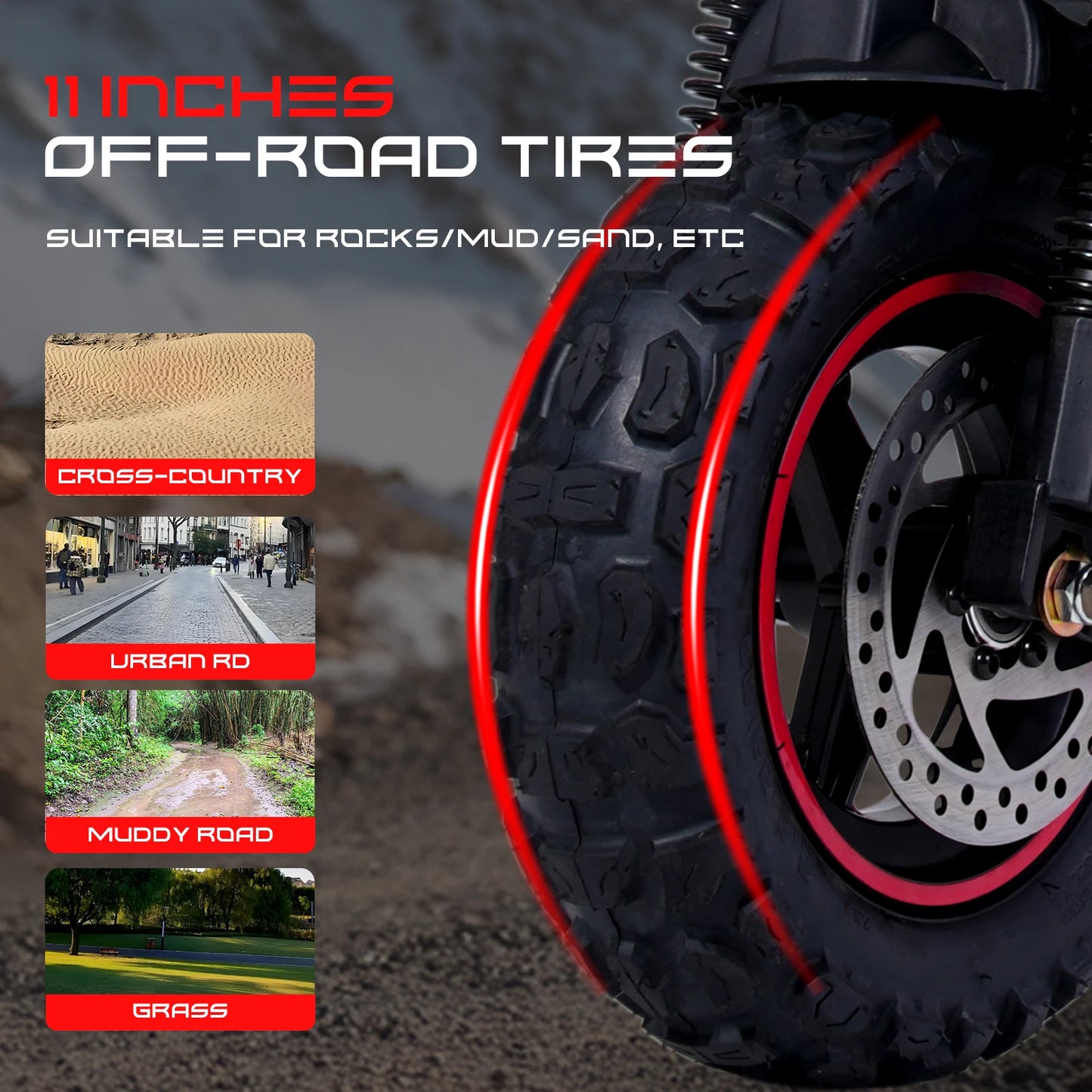 J11 Electric Scooters USA Warehouse 1200W Brushless Motor 48V18ah Electric scooter adult Max Speed 34Mile 11'' Off-road Tires