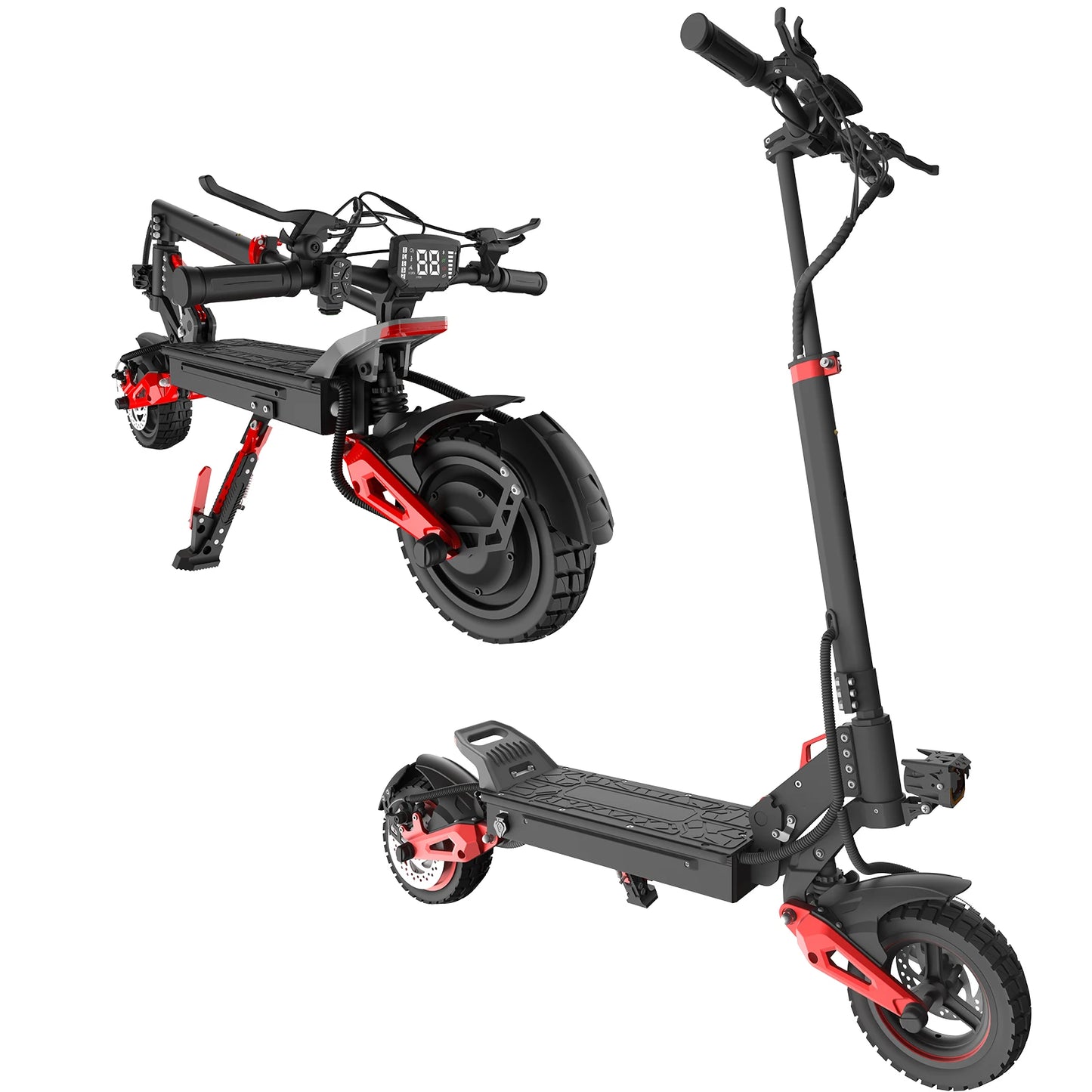 J15 Adult Electric Scooter 1600W Motor, 11-Inch Off-Road Tyres, 48V18AH Battery, Max Speed 31mph, Range 27-30 Miles, US Stock