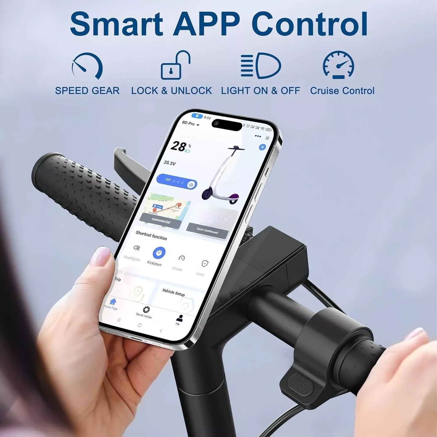 LADPED Electric Scooter 350W 25KM/H APP Smart Control Scooter 8.5inch tire Folding Electric Scooter 20KM Max Range for Adult