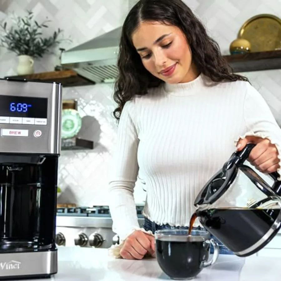 RDT Elite Spinning Sprayhead Coffee Maker | 12-Cup Programmable Coffee Brewer with Bloom Feature and Rotary Dispersion Technolog