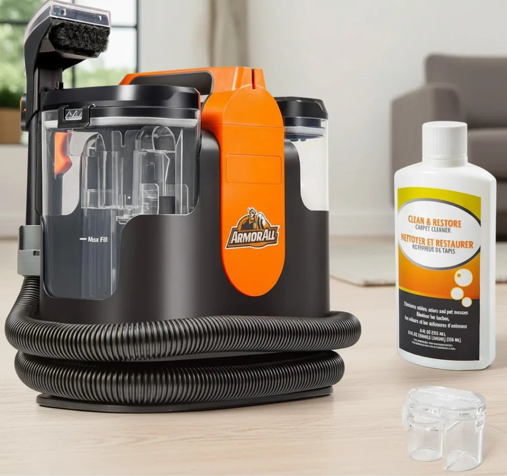 Portable Carpet & Upholstery Cleaner with Tools for Pets, Rugs, Couches and Auto Interiors